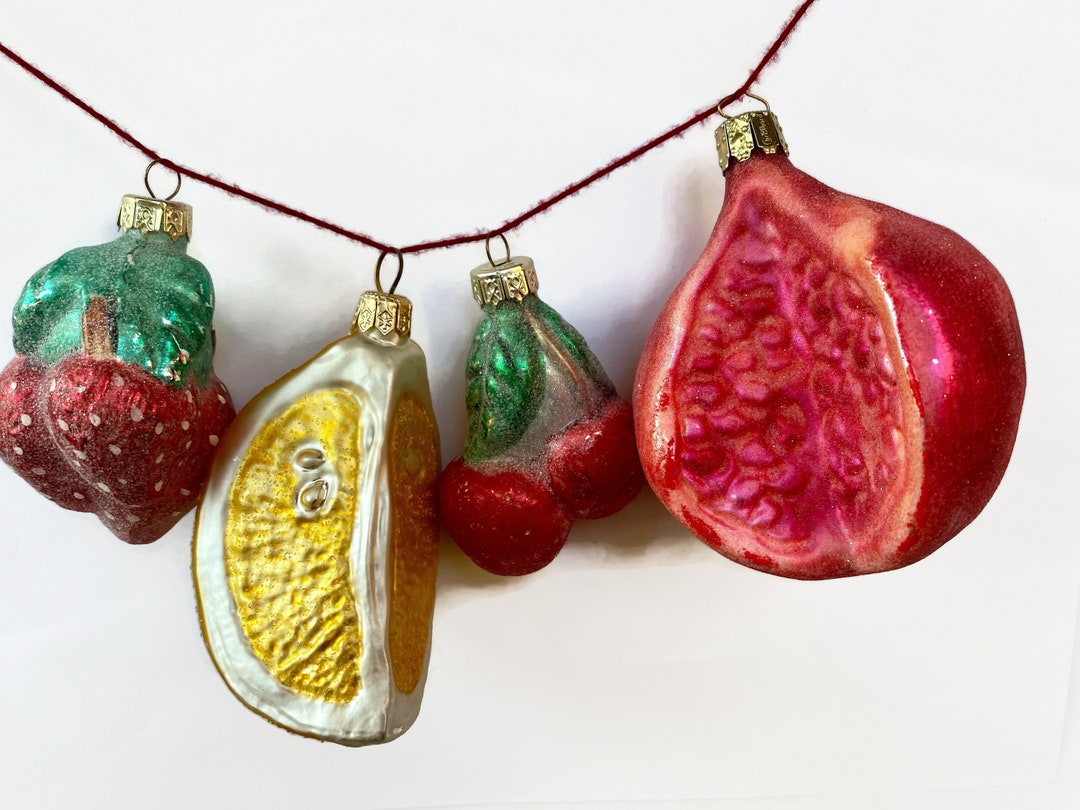 Vintage Glass Fruit Ornaments Chef Ornaments Germany Etsy