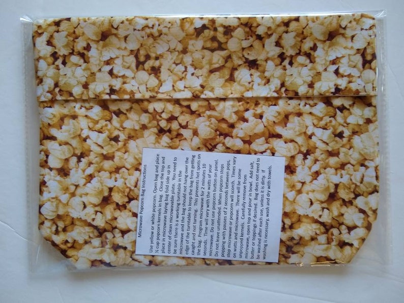 Microwave Popcorn Bags / Popcorn Bags / Reusable Popcorn Bags Etsy