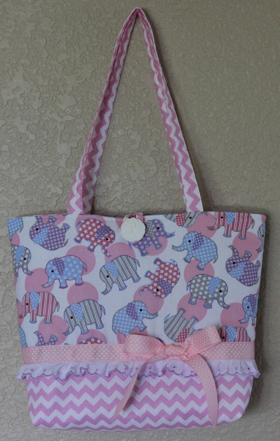 pink elephant diaper bag