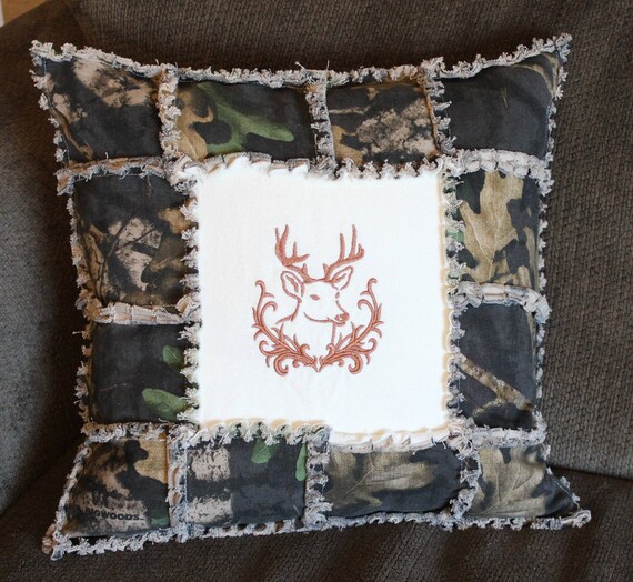 Denim Camo Deer Pillow Decorative Masculine pillows | Etsy