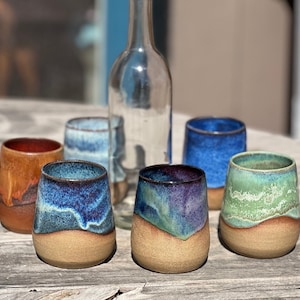 Handmade wheel thrown wine glass/ pottery tumbler/ cocktail cup