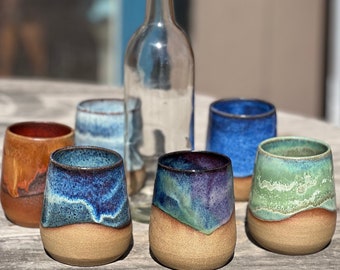 Handmade wheel thrown wine glass/ pottery tumbler/ cocktail cup