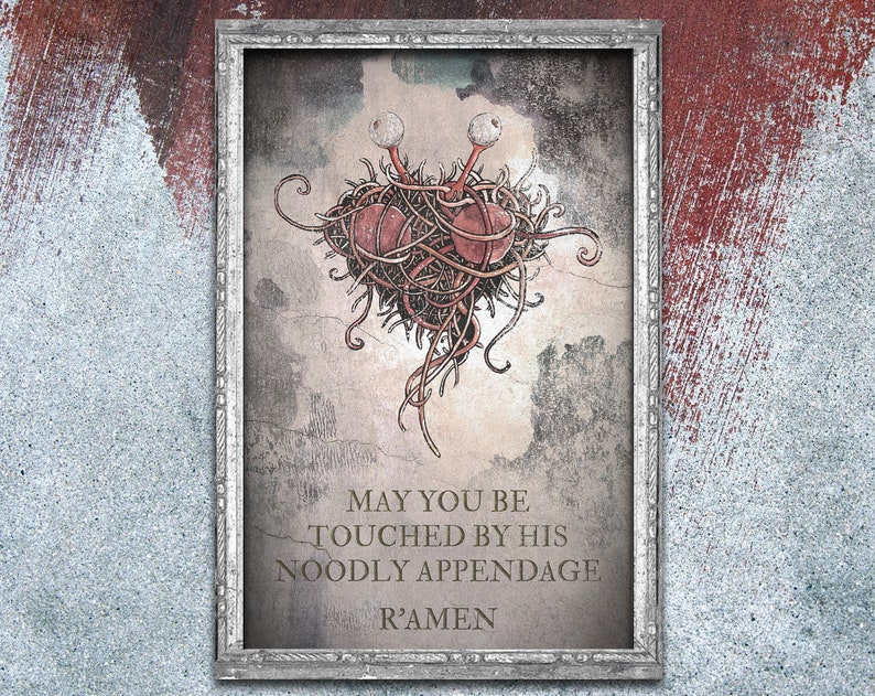 Vintage Flying Spaghetti Monster Prayer Poster 11x17 Fine ...