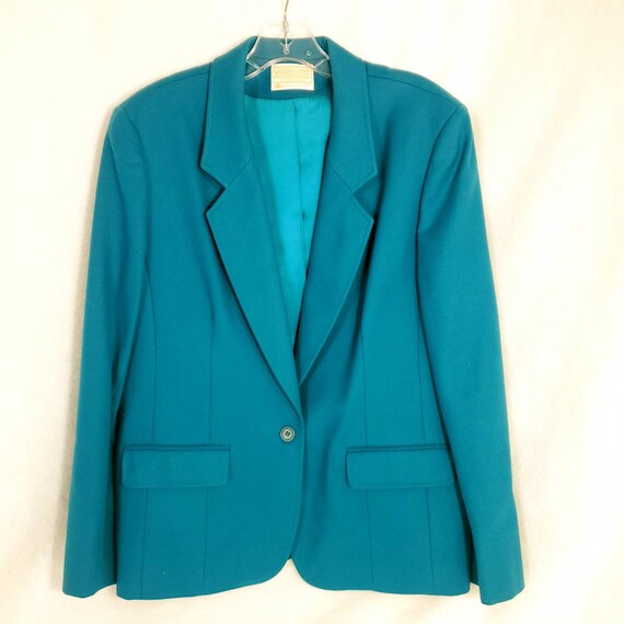 Vintage Pendleton Pure Virgin Wool Teal Blazer Siz