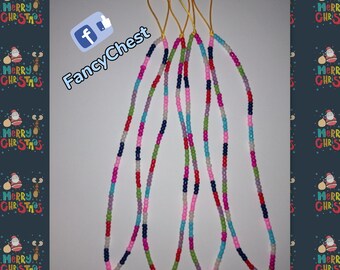 Mobile phone strap with beads, mobile phone holder strap with beads