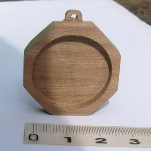 Octagon wooden pendant trays  unfinished   Pendant Blank Dark walnut base blank