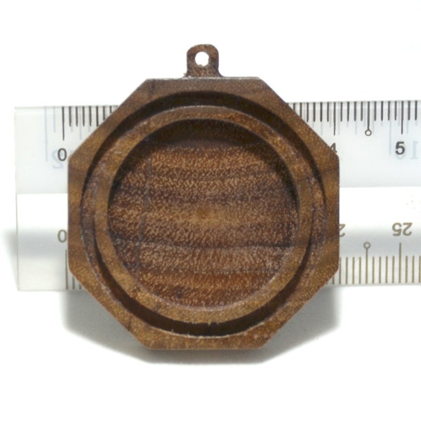 Octagon wooden pendant trays Pendant Blank Dark walnut base blank