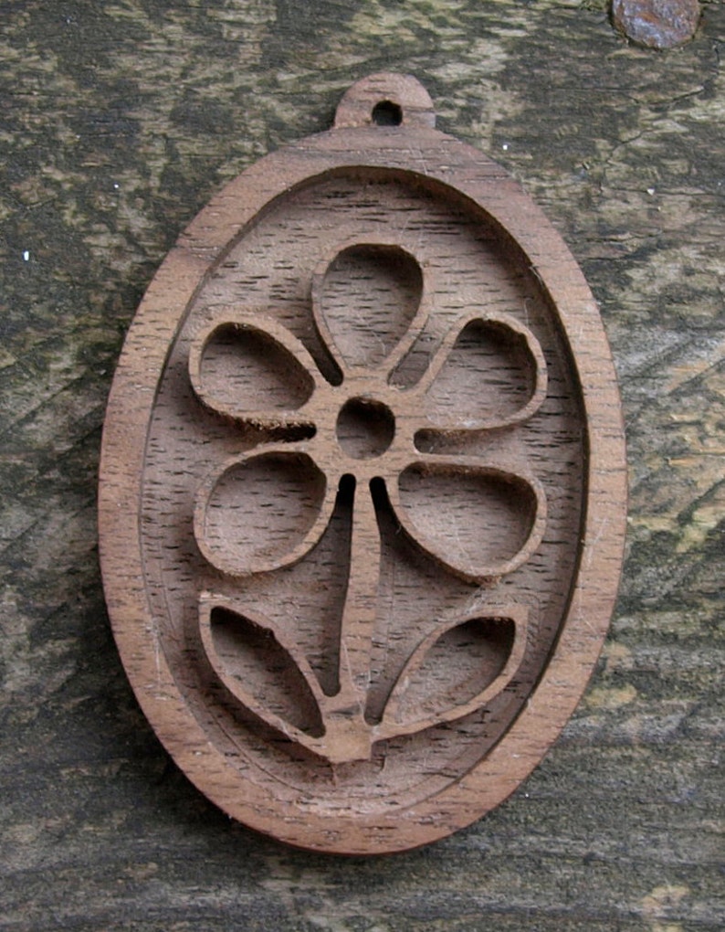 wooden flower pendant trays base blank Wooden Bezel