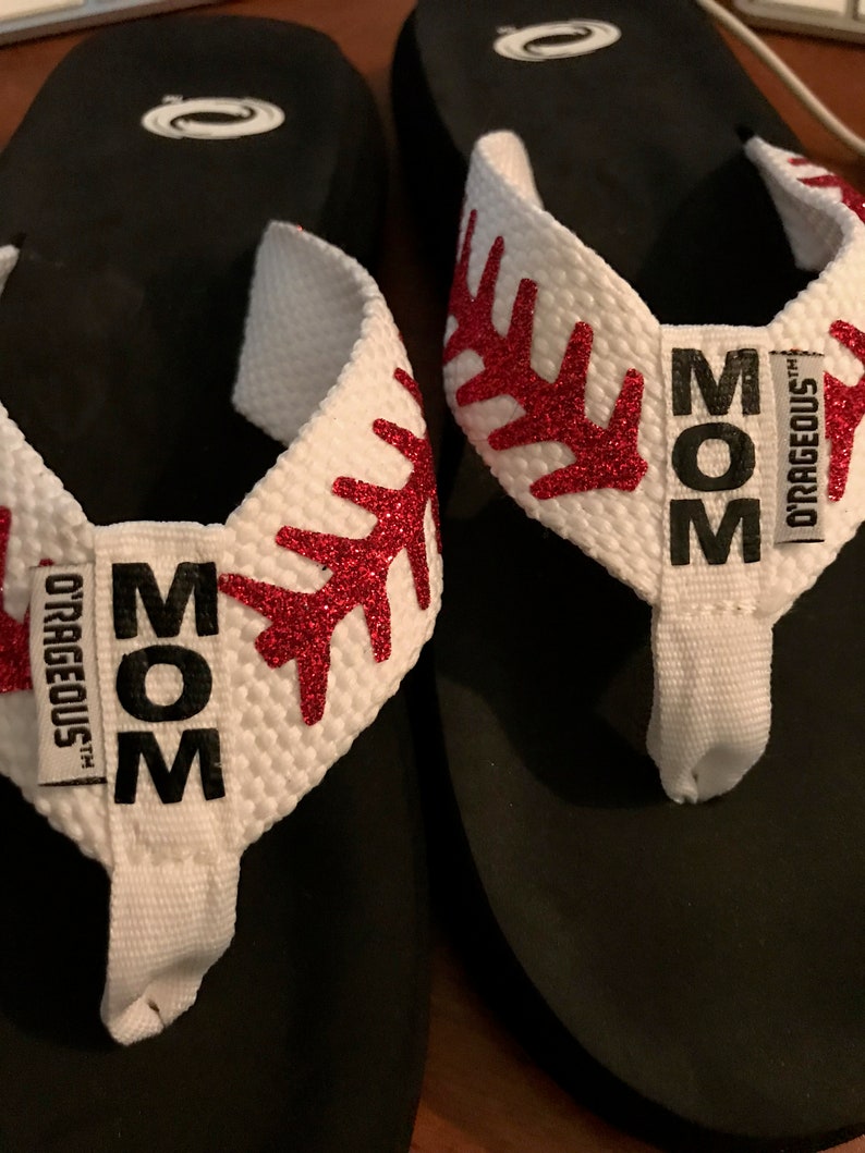 etsy baseball flip flops