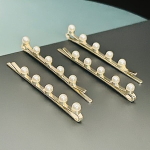 2pcs 14k Gold Pearl Bobby Pins, Pearl Hair Clip, Pearl Hair Pin, 14k Gold Bobby Pins, Pearl Hair Barrette, Pearl Hair Accessories