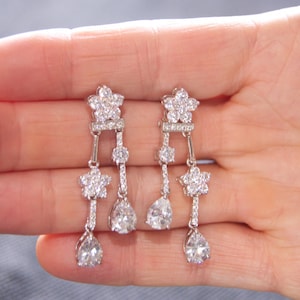 Bridal Earrings, Bridal Jewelry, Bridal Wedding Earrings, Bridesmaid Earrings, Wedding Jewelry, Wedding Earrings, Cubic Zirconia Earrings