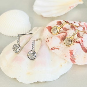 10mm CZ Sterling Silver Cartilage Earrings: Tragus Conch Studs