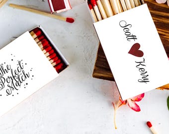 Boîtes d'allumettes de mariage personnalisées / souvenir de mariage / boîte d'allumettes personnalisée / allumettes personnalisées / cadeaux de mariage / décoration de mariage / faveur de boîte d'allumettes