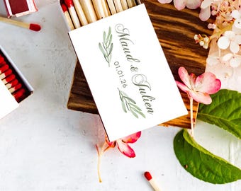 Boîtes d'allumettes de mariage personnalisées élégantes / souvenir de mariage pour invité / boîte d'allumettes personnalisée / allumettes personnalisées / cadeaux de mariage / décoration de mariage