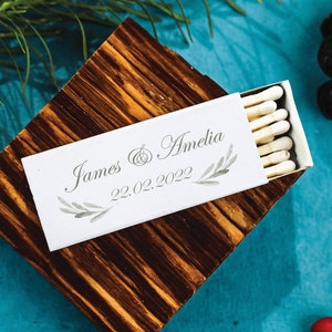 Wedding Matches - Personalized Matchboxes Floral- Handwritten Retro Matchboxes