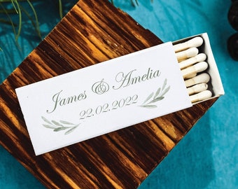 Wedding Matches - Personalized Matchboxes Floral- Handwritten Retro Matchboxes