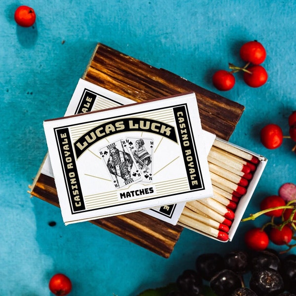 Bulk Wedding of Personalized Matchboxes Casino Royale - Custom Matches - Cigar Bar Matches - Personalized Matches -  Favor Matchbox