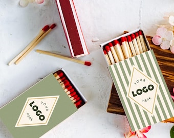 custom branded matchboxes - corporate gifts, personalized with logo - business events - Bulk customized matchbooks