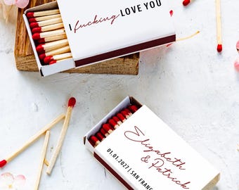 Personalized Wedding Matchboxes, I Burn For You Matches, Simple Wedding Favors, Custom Wedding Matches, Wedding Welcome Bag