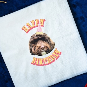 Tovaglioli personalizzati, tovaglioli da cocktail, decorazioni di compleanno, bomboniere, 50° compleanno, tovaglioli di buon compleanno, cena di compleanno