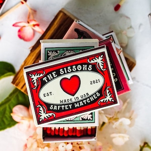 Bulk Custom Vintage Matches Personalized Matchboxes Favor Matchboxes Vintage Decor Bridal Shower Boho wedding Rustic wedding image 3