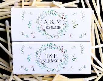 Set of Wedding Matches with Personalization Engagement Party Favors Custom Printed