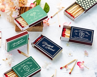 Personalized Monogram Wedding Matchboxes, Simple Wedding Favors, Country Club Wedding Decor, Welcome Bag Matches