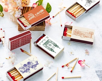 Personalized wedding favors / Custom Matchboxes / venue sketch / Personalized gifts for guests / wedding party favors / Custom matchbooks