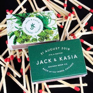 Personalized Floral Wedding Matchboxes - Custom Wedding Favor Floral