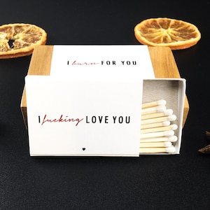 Set of Personalized &quot;I love you&quot; Matchboxes - Custom Design Matches