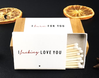 Set of Personalized "I love you" Matchboxes - Custom Design Matches