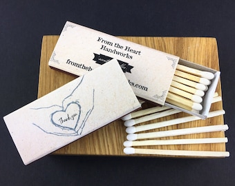 Custom Made Company Machboxes - Personalized Candle Matches - Thank you Matchbooks