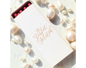 Set van The Perfect Match Matchboxes - Gepersonaliseerde Bruiloft Matchbox - Aangepaste Matches