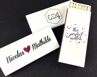 Customized Matchboxes With Initials Personalized Match Favors