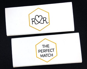Custom Initial Monogram Match boxes, Personalized Matchboxes, Initial Matchbooks, Wedding Favors