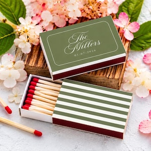 Personalized wedding souvenir for guest / wedding party favors / custom matches / table decor / personalized matches / Matchbook / Matchbox