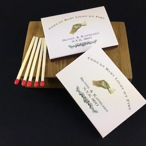 Come on Baby Light my Fire Matchboxes - Set of Personalized Sparkler Matches