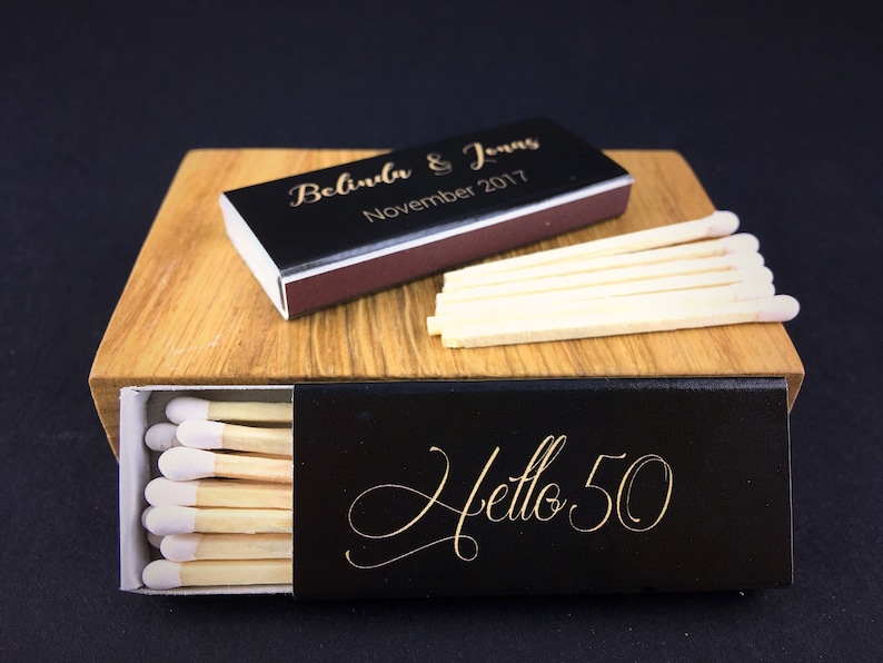 Set of 50 Birthday Party Matchboxes Personalized Matches Etsy