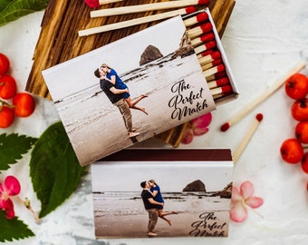 Juego de cajas de cerillas con foto / Cerillas personalizadas / Caja de cerillas personalizada / Cajas de cerillas personalizadas / Regalos fotográficos personalizados / Recuerdos de boda / Caja de cerillas
