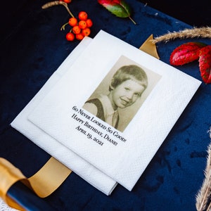 50 tovaglioli per festa di compleanno / 60 non sono mai stati così belli / Tovaglioli con foto personalizzati / tovaglioli da cocktail / Decorazioni per festa di compleanno / Cena