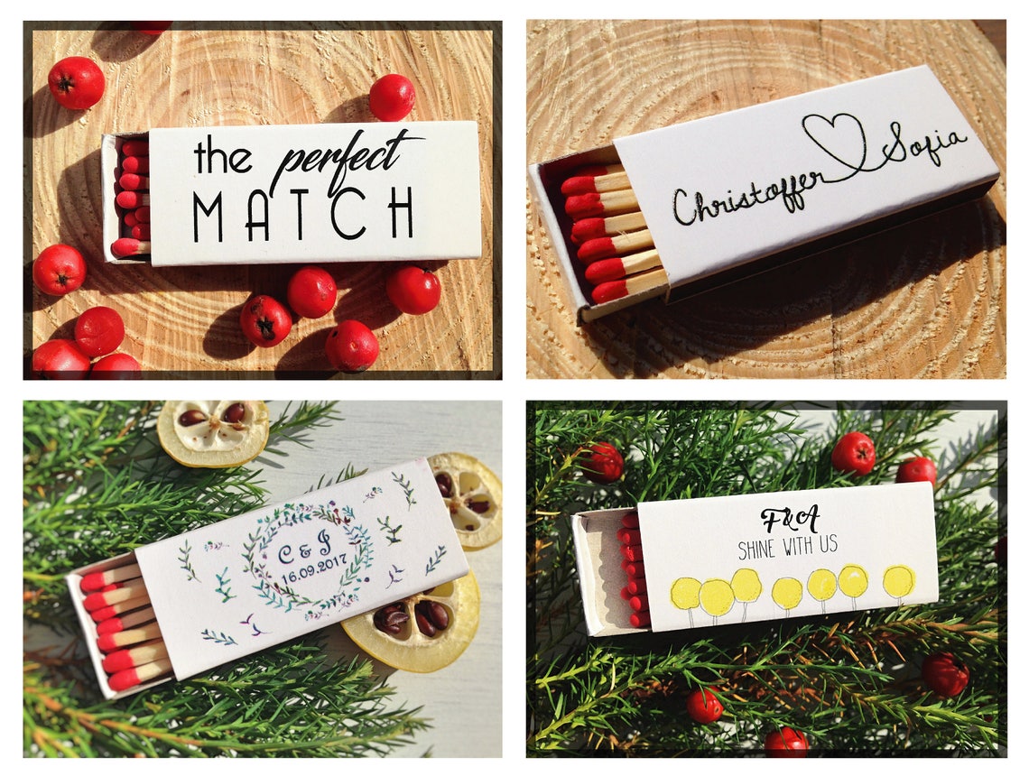 50 Personalized Matchboxes Custom Matchbox Photo Matchbox Etsy