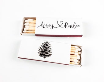 Cajas de cerillas manuscritas personalizadas - Cajas de cerillas de diseño de corazón escritas a mano