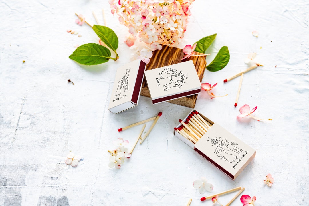 Custom matchboxes / Custom matchbook art / Sketch / Custom matches / Custom match boxes / Bulk wedding favors / Wedding souvenirs