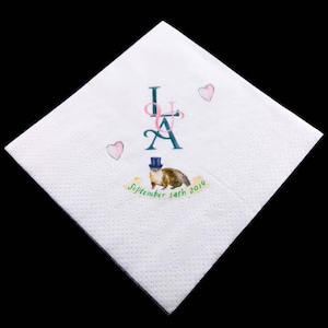 Set of 50 Personalized Initial Napkins * Bridal Shower Napkins * Wedding Serviette * Engagment Party Napkins