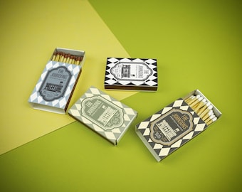 Personalized Venue Wedding Matchboxes, Custom Wedding Favors, Simple Wedding Decor, Welcome Bag Matches, Elegant Wedding