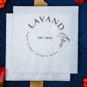 50 Custom Full - color LOGO Napkins / Branded Napkins /Business napkins / Thank you Napkins / cocktail / beverage napkins / Business