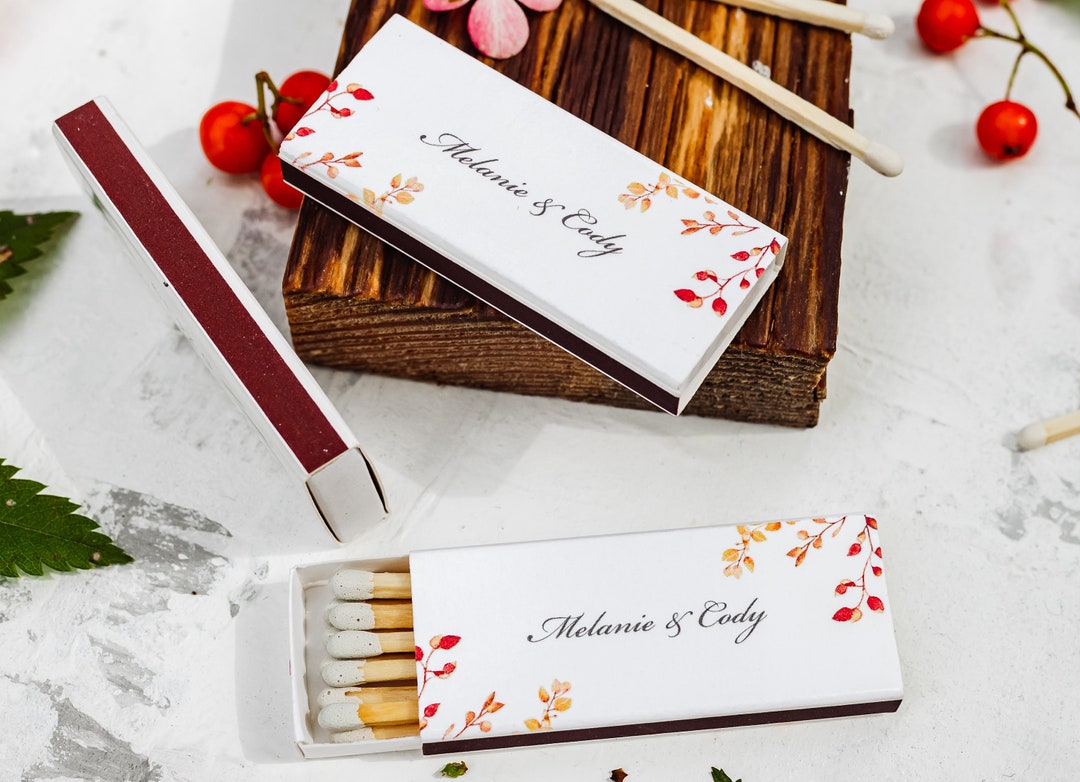 Falling Matches AUTUMN WEDDING Custom Matches / Fall Decor / Autumn Wedding Favor ...