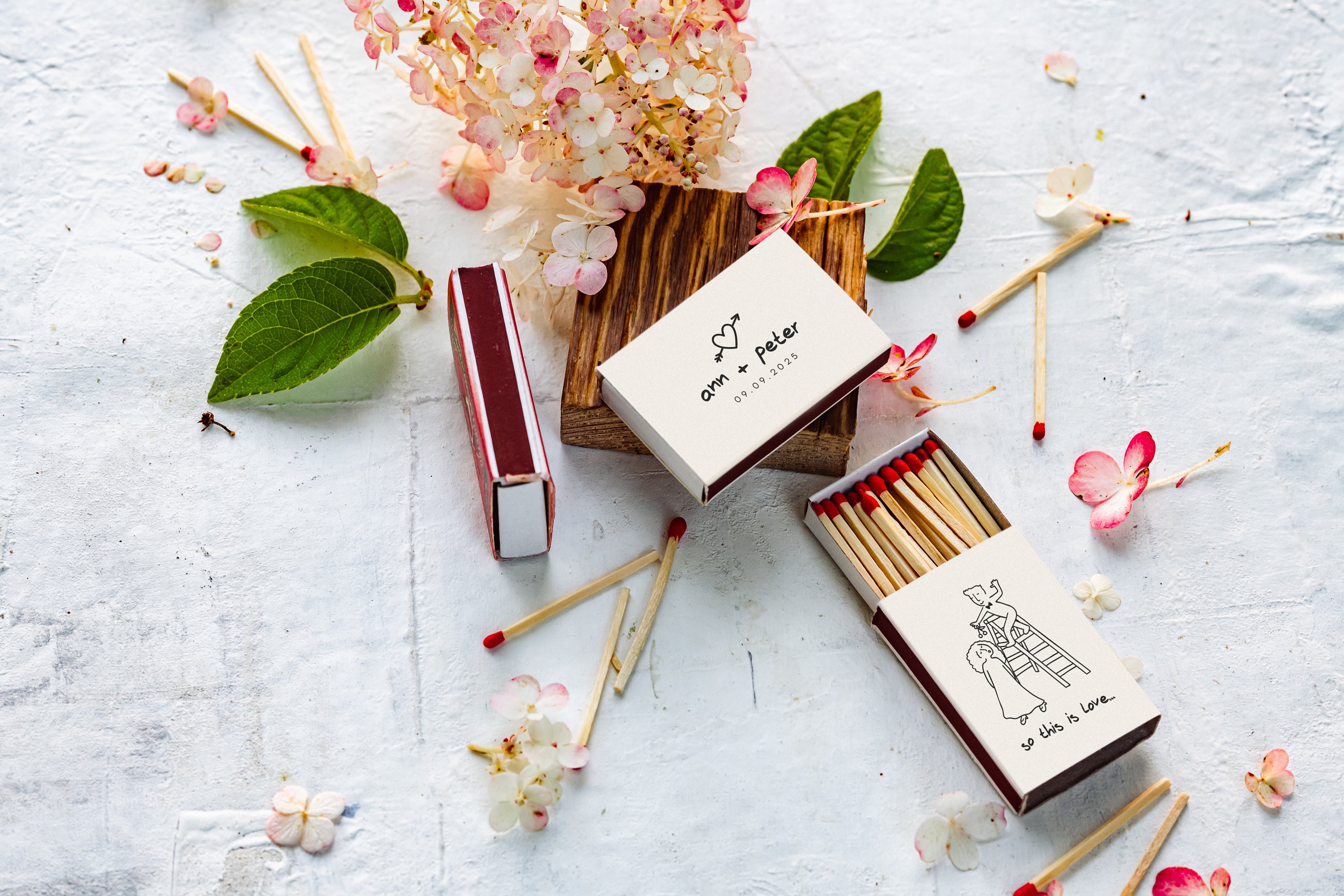 Custom matchboxes / Custom matchbook art  / Sketch / Custom matches / Custom match boxes / Bulk wedding favors / Wedding souvenirs