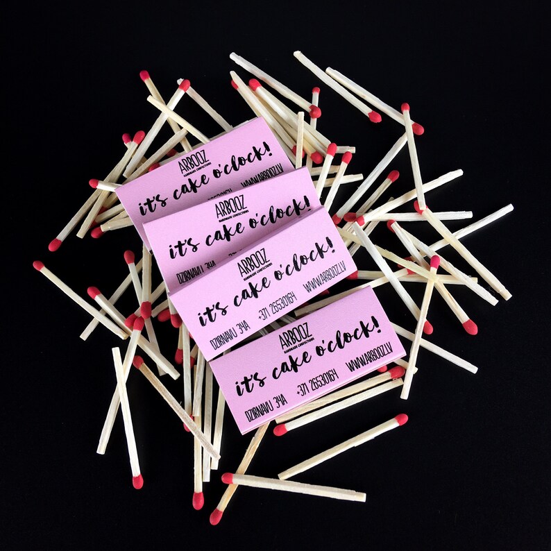 Set of Color Personalized Matches With your logo Favor Etsy