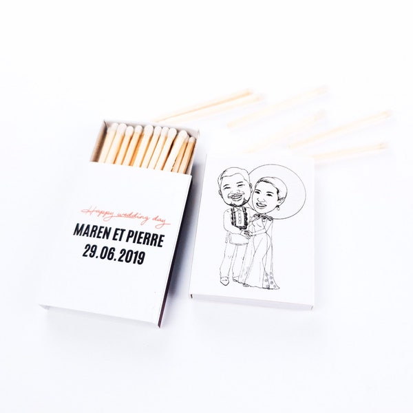 Set of Personalized Wedding Matchboxes - Your Design Matches
